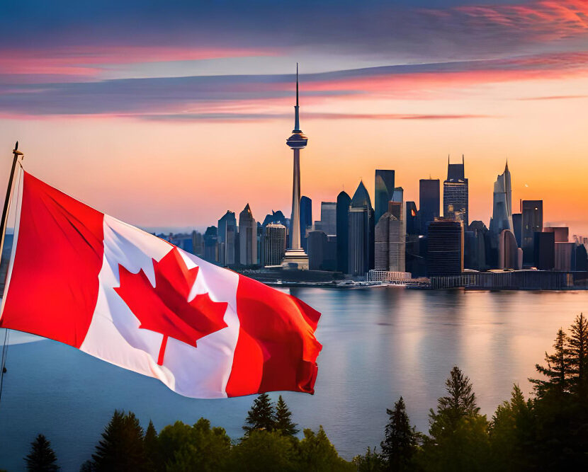 flag-with-city-toronto-background